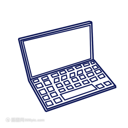 簡(jiǎn)筆畫(huà)中的筆記本電腦 計(jì)算機(jī)的藝術(shù)表現(xiàn)